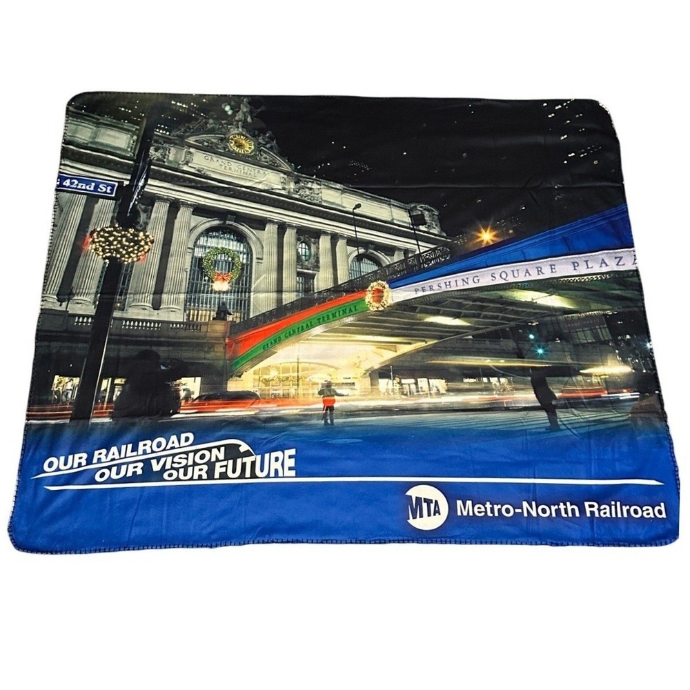 MTA Metro-North Railroad‎ Blanket Blue Grand Central Terminal Print 50x60